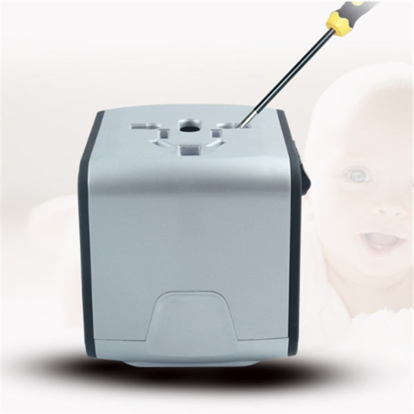 Multi-function socket adapter with metal plug and top outlet openings