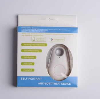 Retail box for Bluetooth anti-lost tracker with light gray water-drop tag