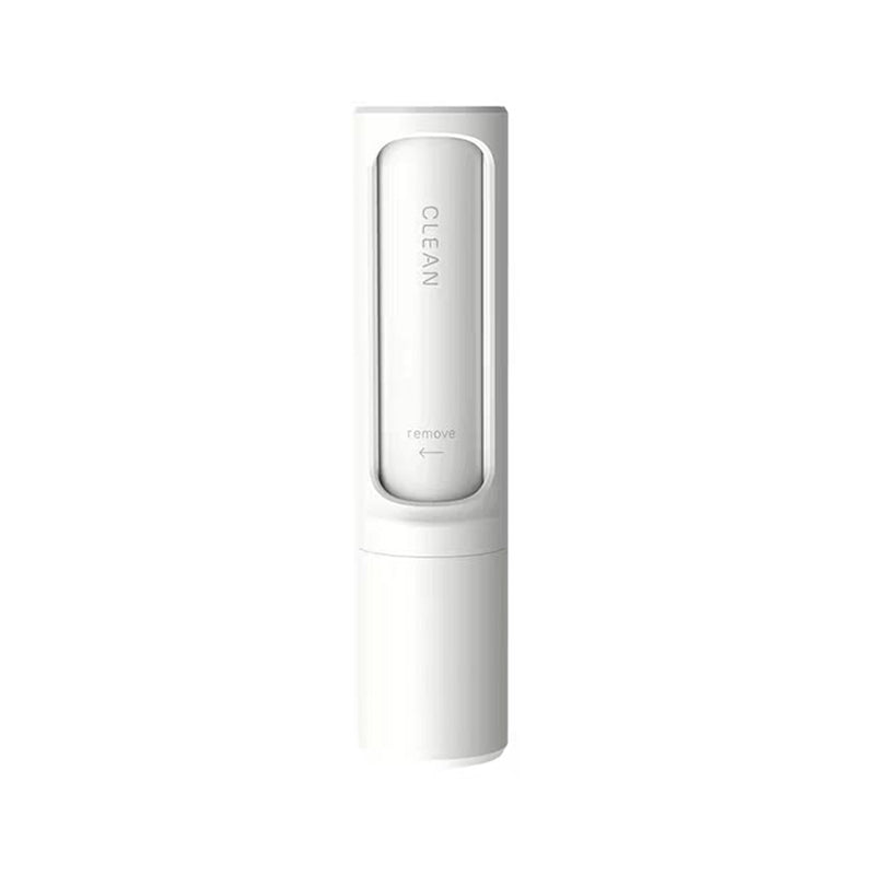 White self-cleaning pet hair remover lint roller brush with oval brush head