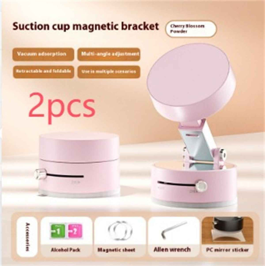 2-piece magnetic car phone holder suction mounts in pink