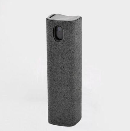Microfiber screen cleaner holder, dark gray cylindrical case with snap tab