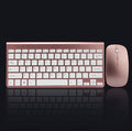 Rose gold wireless mini keyboard and matching mouse combo