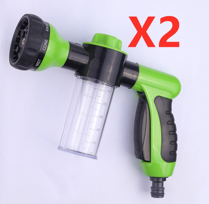 High-pressure foam spray gun with green and black body, clear cup, spray nozzle