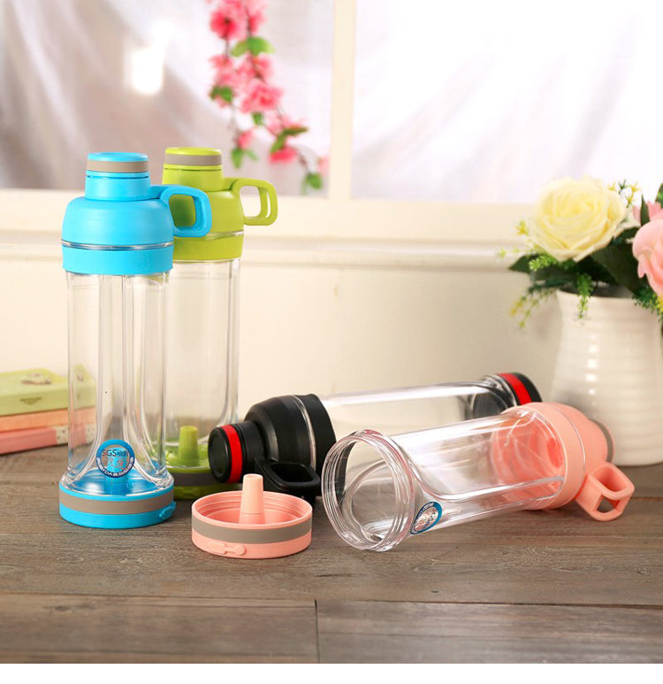 Colorful phone waterproof water bottles with clear phone window and integrated handles