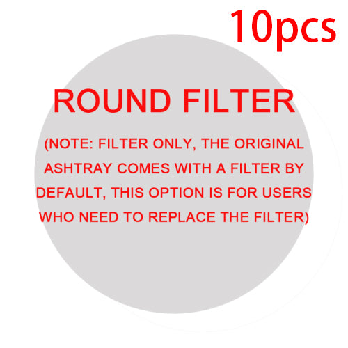 Round replacement filter for air purification ashtray, 10 pack (filter only)