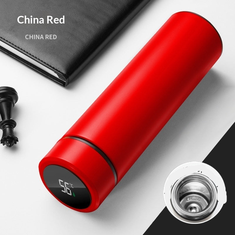 316 steel smart insulated water bottle, red, 500ml, open lid and inner spout