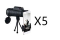 Monocular telescope with phone clip on tripod and side lens cap