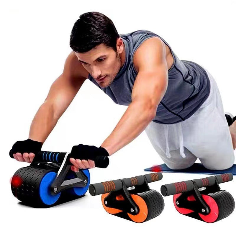 AB roller set showing orange and blue double wheels with black rebound frame