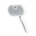 Pet hair grooming brush comb, white oval head and white handle