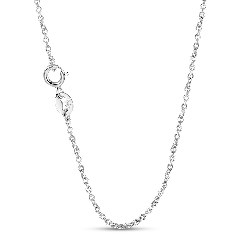 S925 sterling silver chain necklace with lobster clasp and spring-ring details