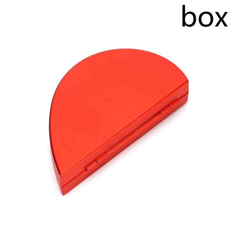 Red heart-shaped ring box with metal hinge and clasp