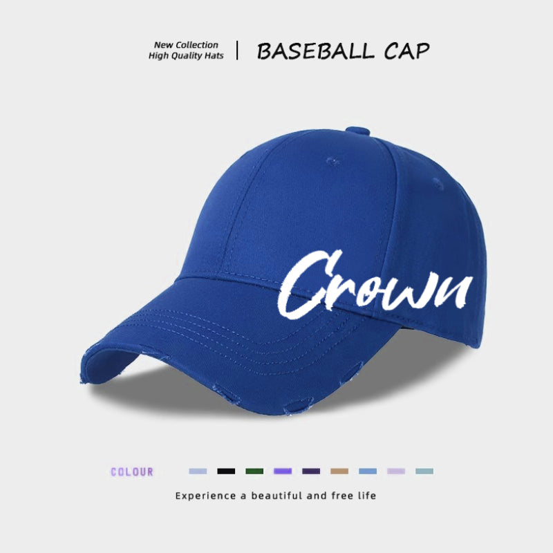 Blue baseball cap with Crown logo embroidery
