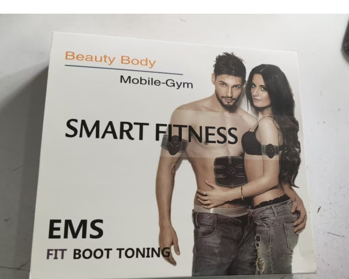 EMS fitness boot toning device box showing Smart Fitness EMS and two models