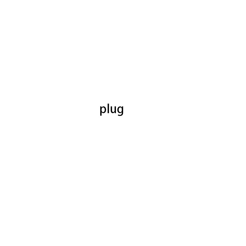 Plug text on white background