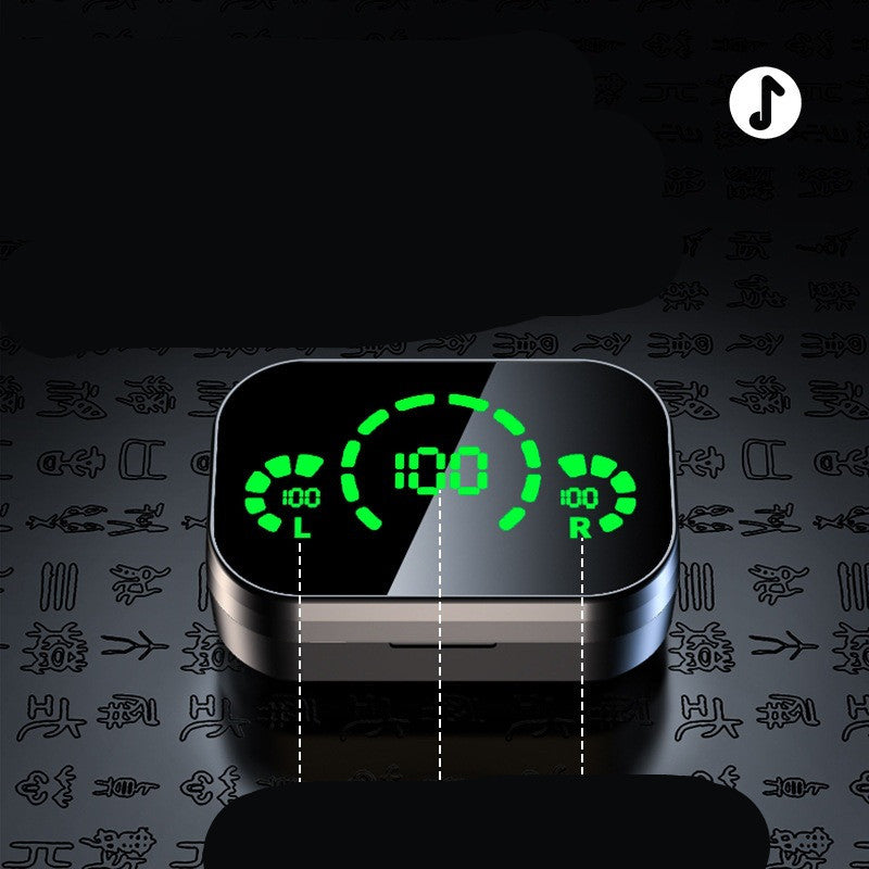 Wireless charging case with green LED digital display and curved battery segments