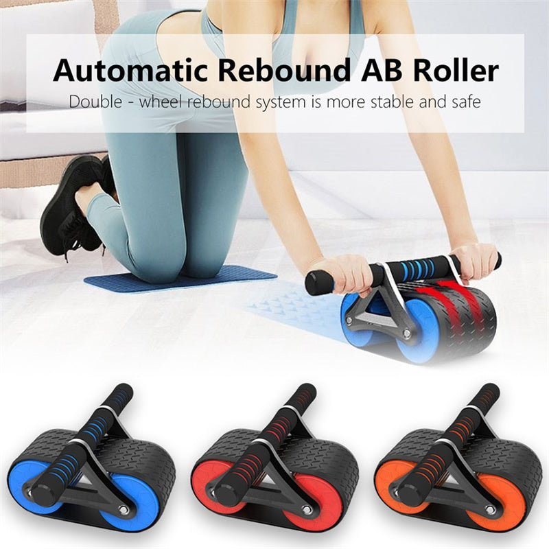 Automatic rebound AB roller with blue double wheels and spring handles