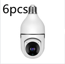 6-pack WiFi bulb security cameras with screw bases and lenses