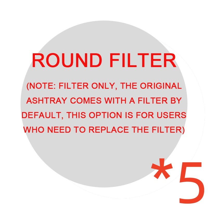 Round filter replacement insert for air-purifying ashtray, 5-pack