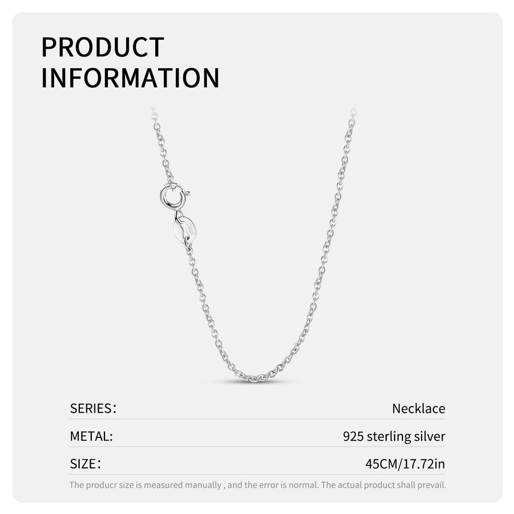 S925 sterling silver necklace with heart pendant, product info view